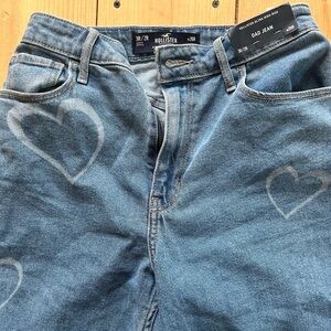 Hollister jeans with hearts new with tags size 4regular.
